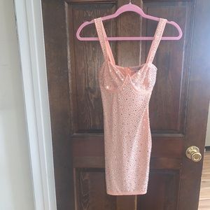 Fashion Nova pink rhinestone dress